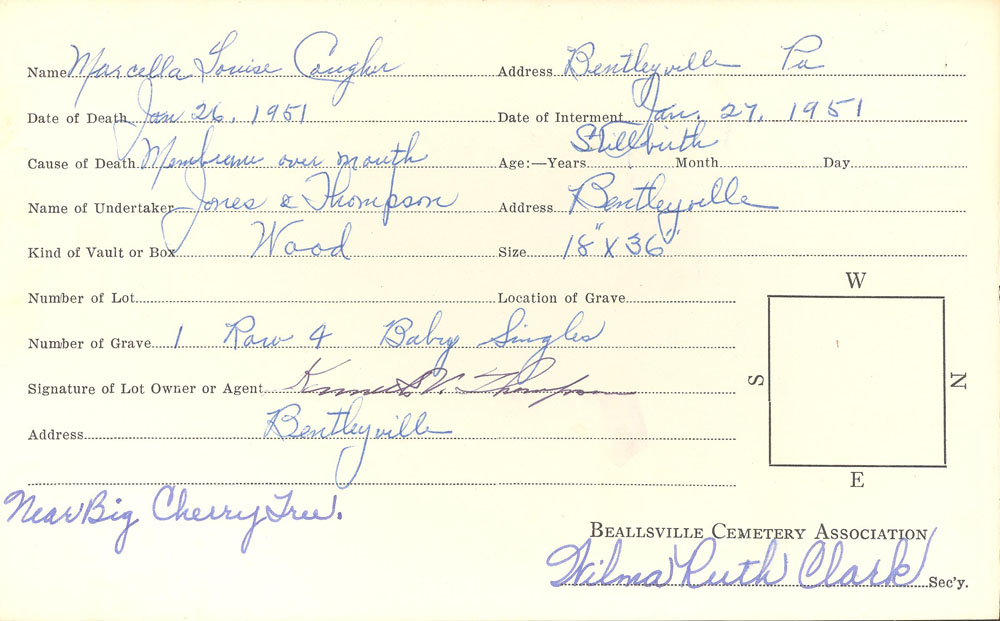 burial card